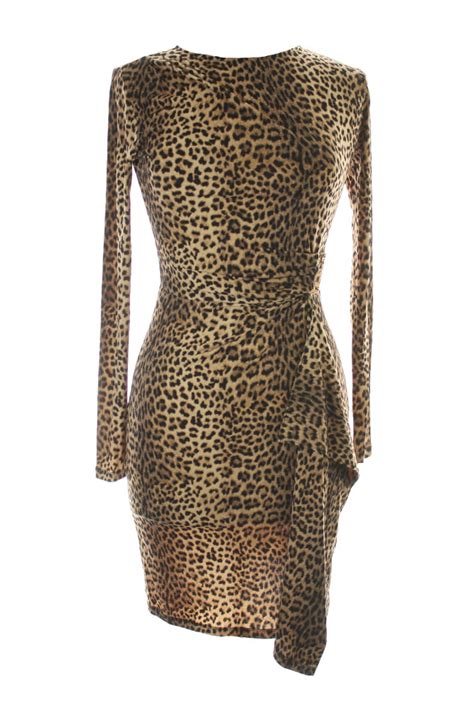 michael kors leopard wrap dress|Michael Kors faux wrap dress.